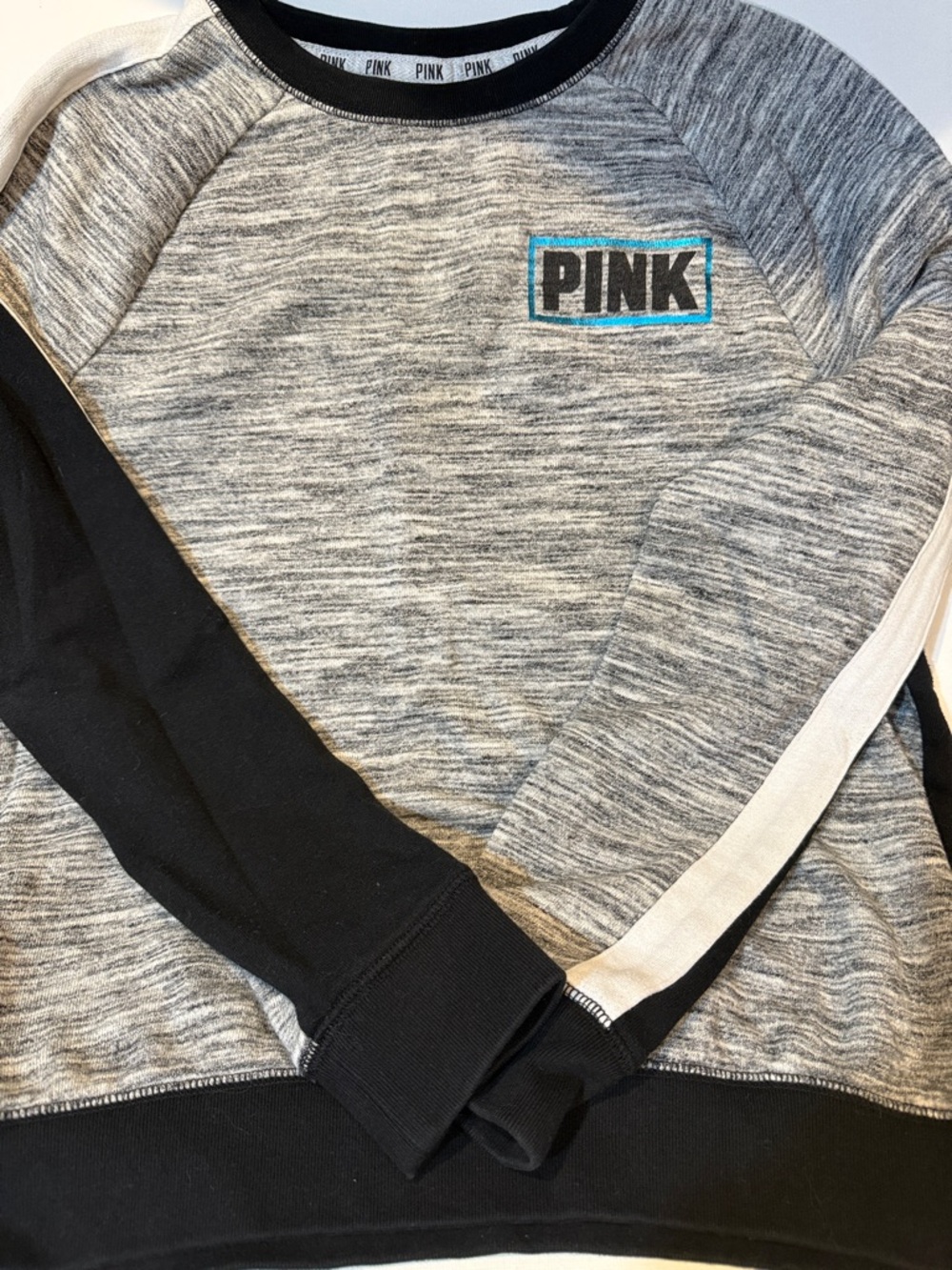 Victoria's Secret PINK Black & Heather Grey Crewneck Sweatshirt
